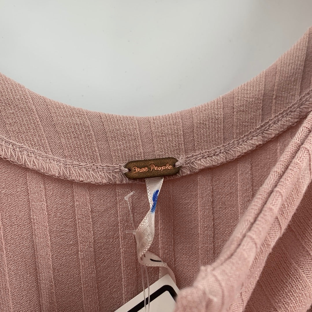 Free People Mauve Ribbed Top (L)
