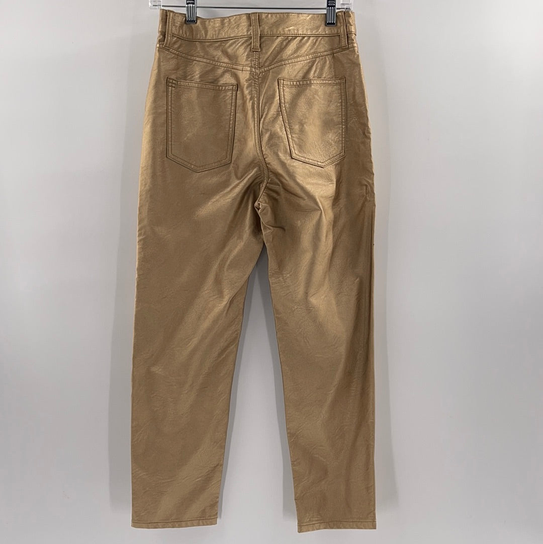 BDG Faux Leather Gold Pants (Sz 27)