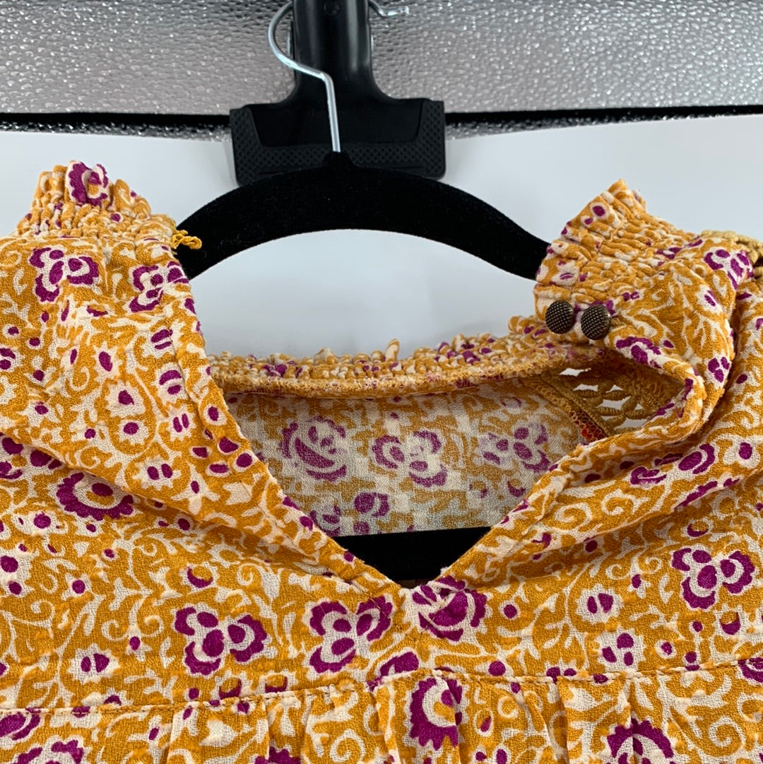 Maeve Anthropologie Mustard Yellow Embroidered Top (0)