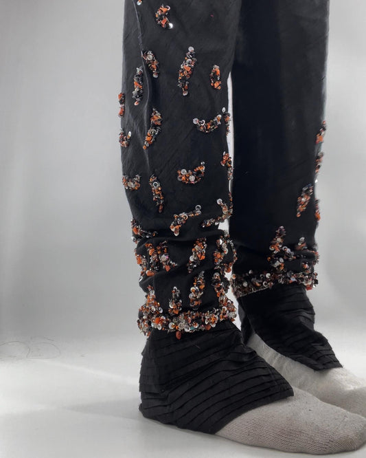 Black Harams with Beaded Hem (M)