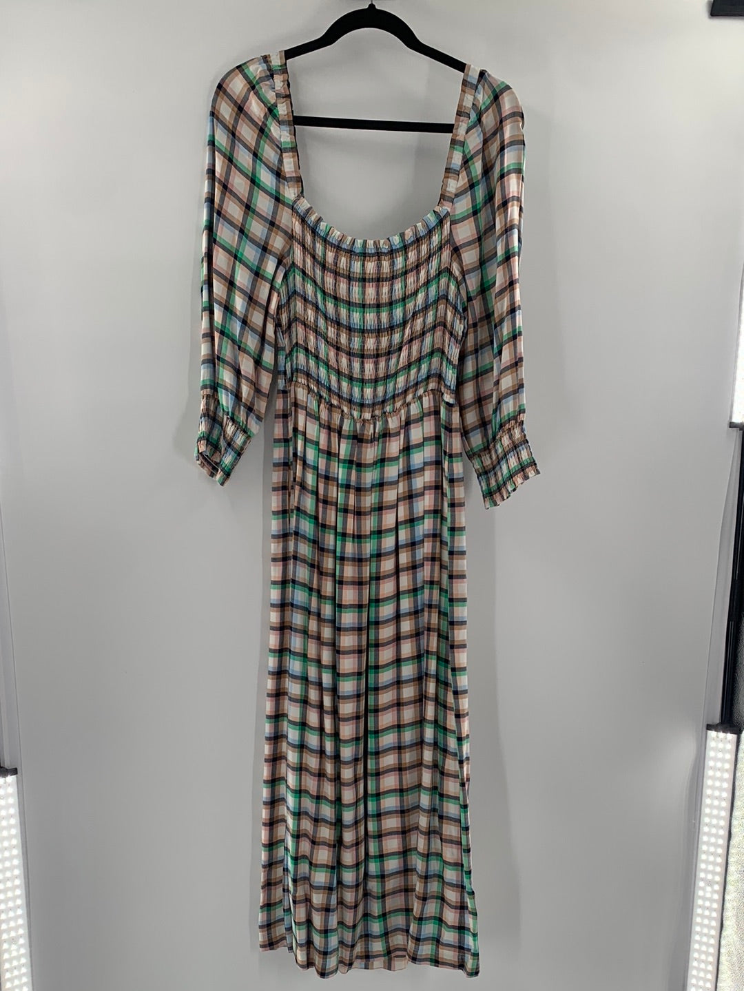 Maeve Anthropologie Plaid Smocked Dress (S)