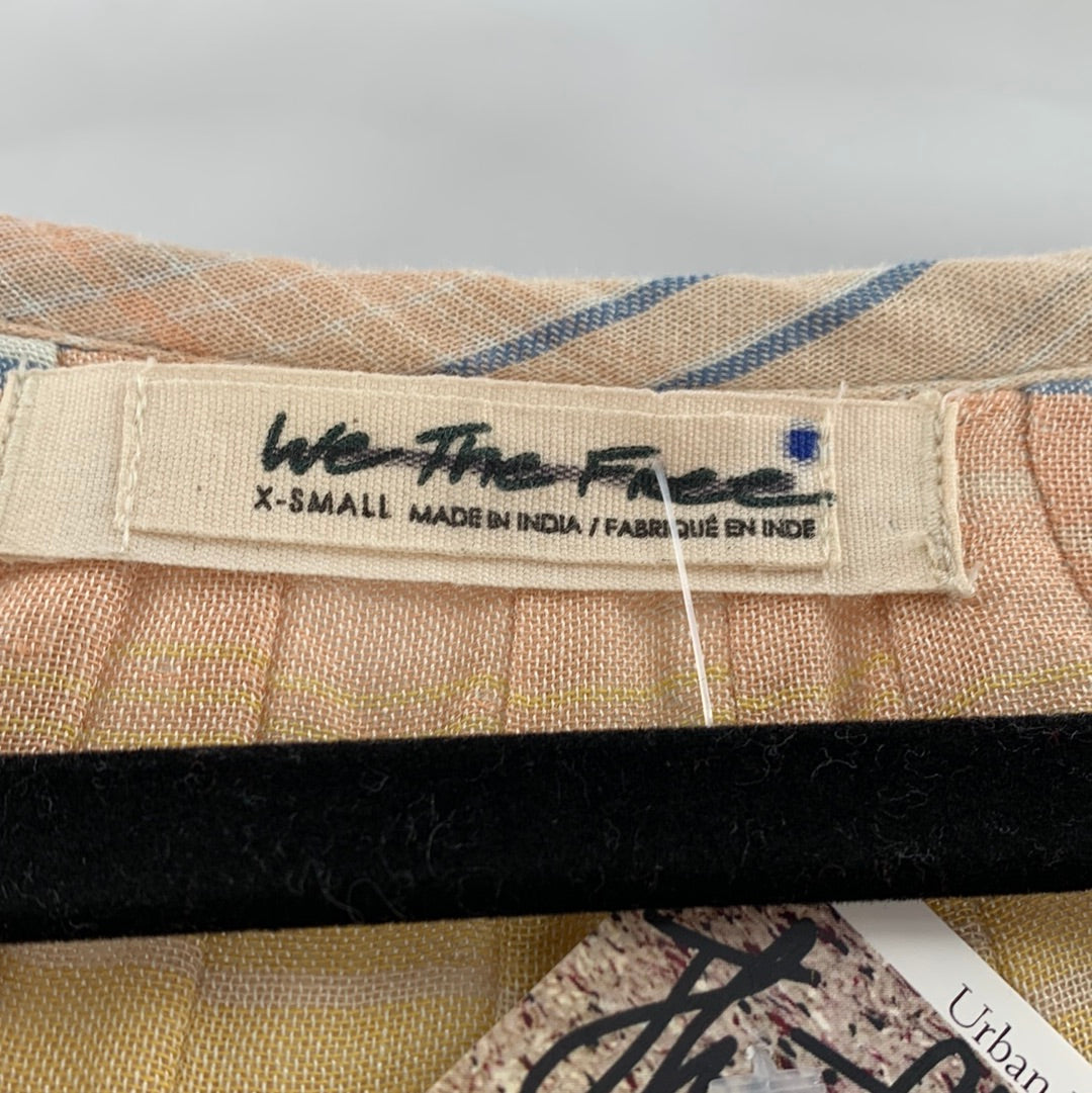 Free People Pastel Plaid Prairie Top (XS)
