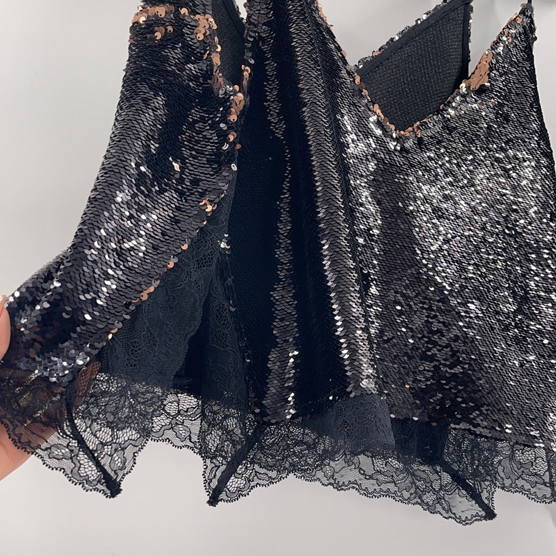 Intimately Free People Black Sequin Tank (S)