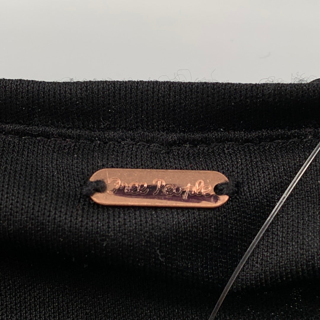 Free People Sequin Mini Skirt Iridescent Navy Blue with Rose Gold Front Zipper (Size L)