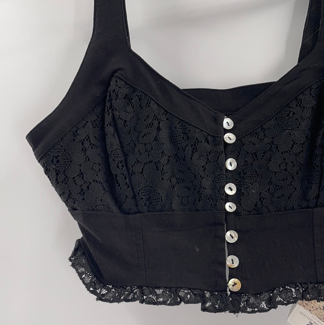Intimately Free People Black Lace Bustier (S)