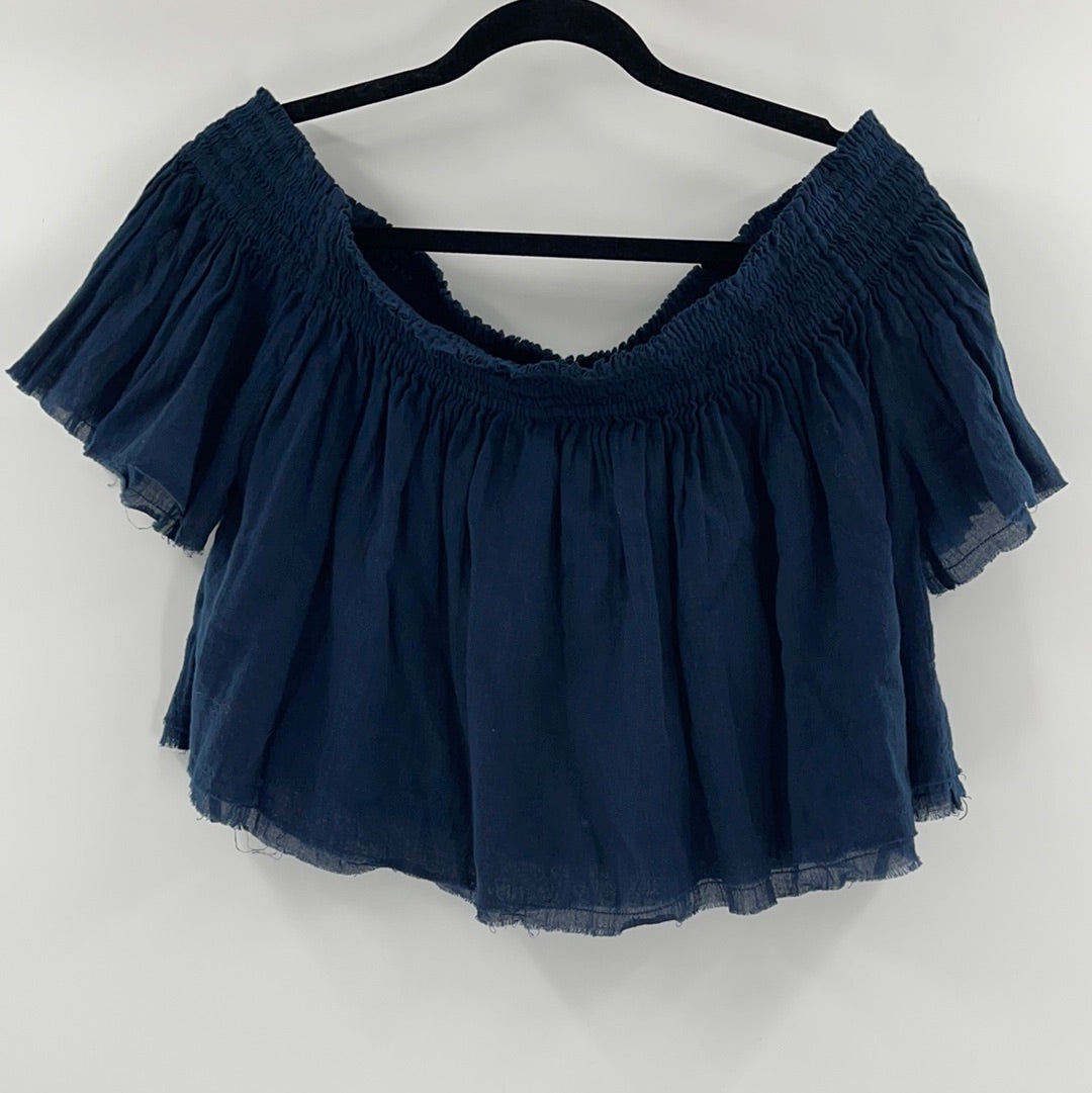 Free People Navy Blue Off the Shoulder (L)