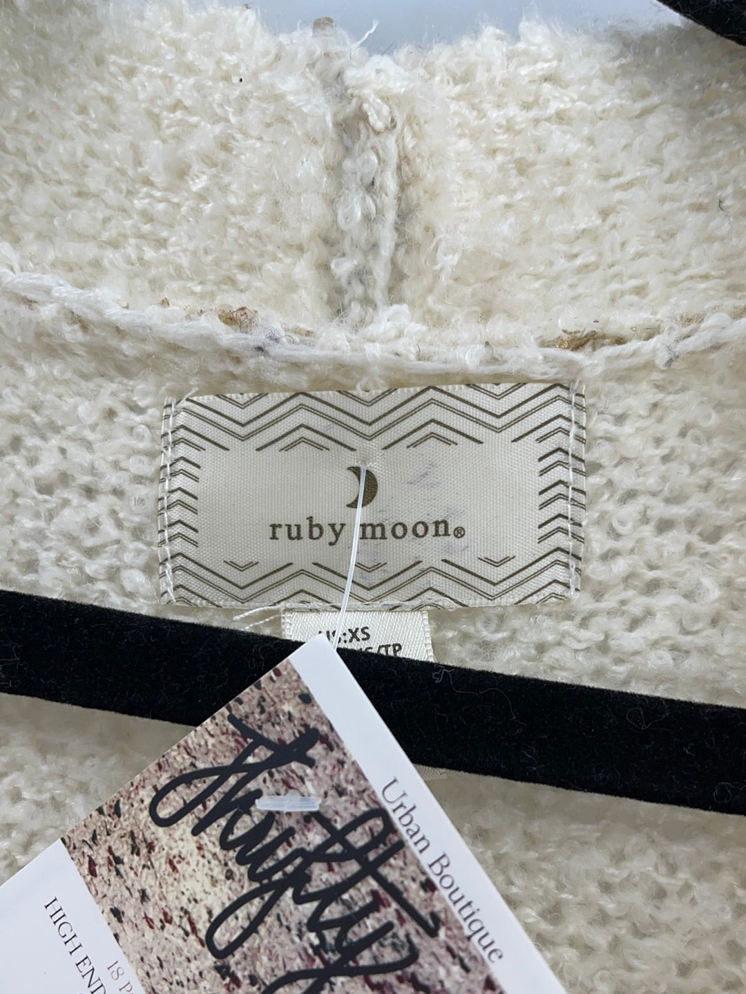 Anthropologie - Ruby Moon - Cream Metallic Gold Long Cardigan (Size XS)