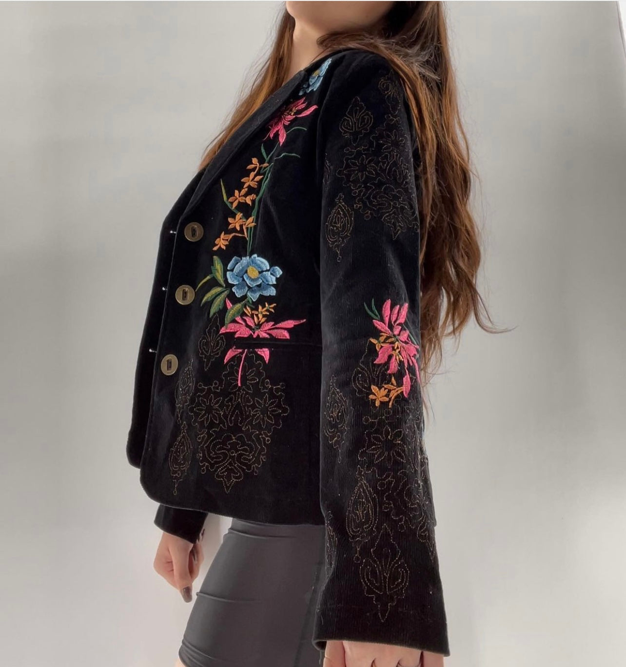 Vintage Paparazzi Embroidered Blazer (S)