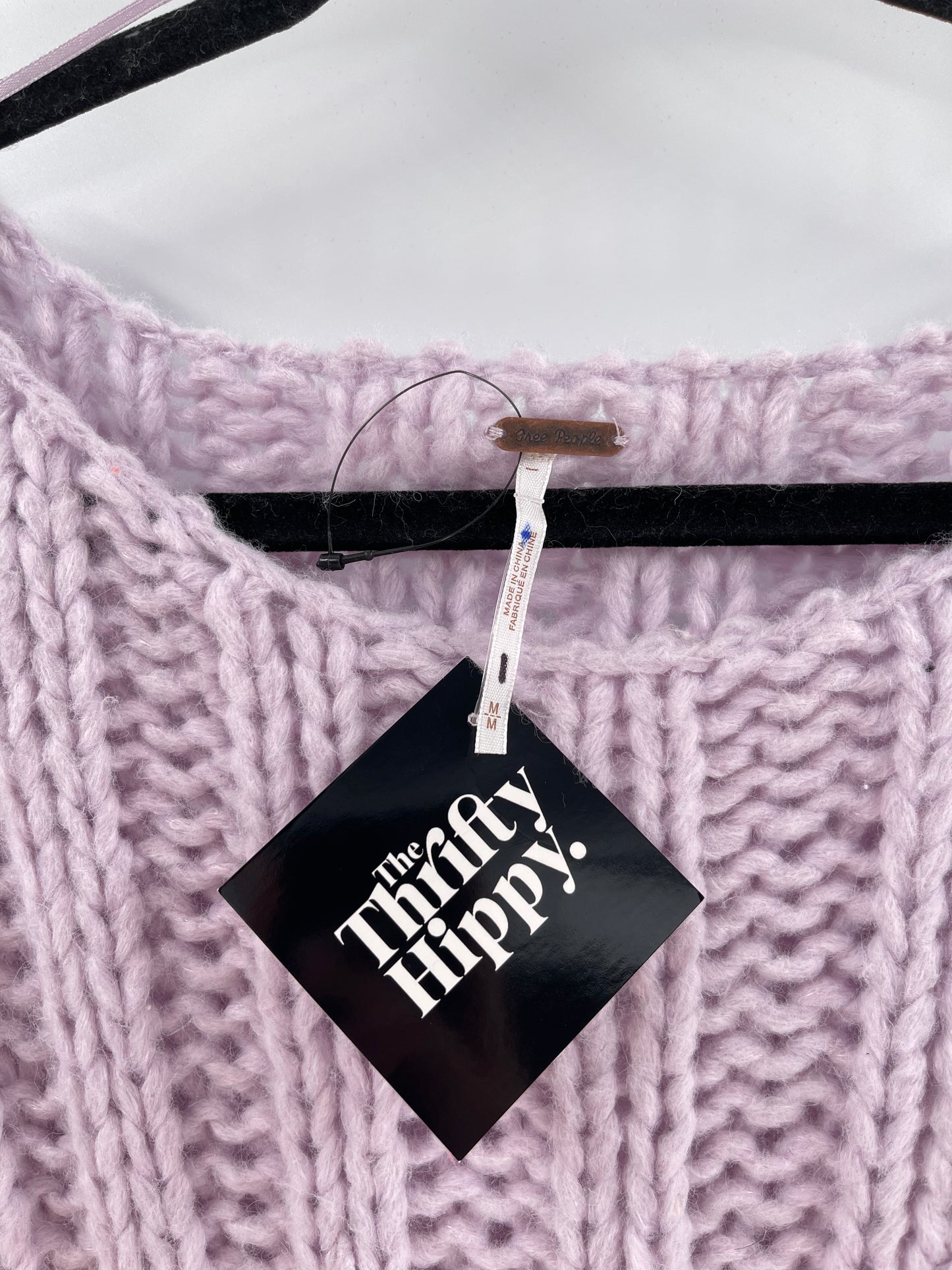 Free People Chunky Knit Lilac/Lavender Sweater (Medium)
