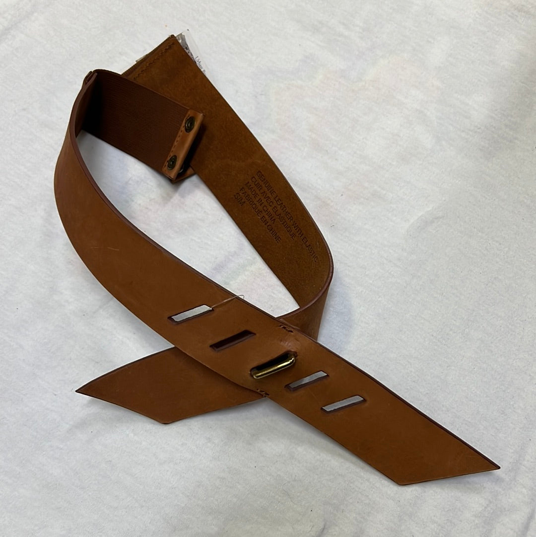 Anthropologie Genuine Leather with Elastic Brown Belt S/M
