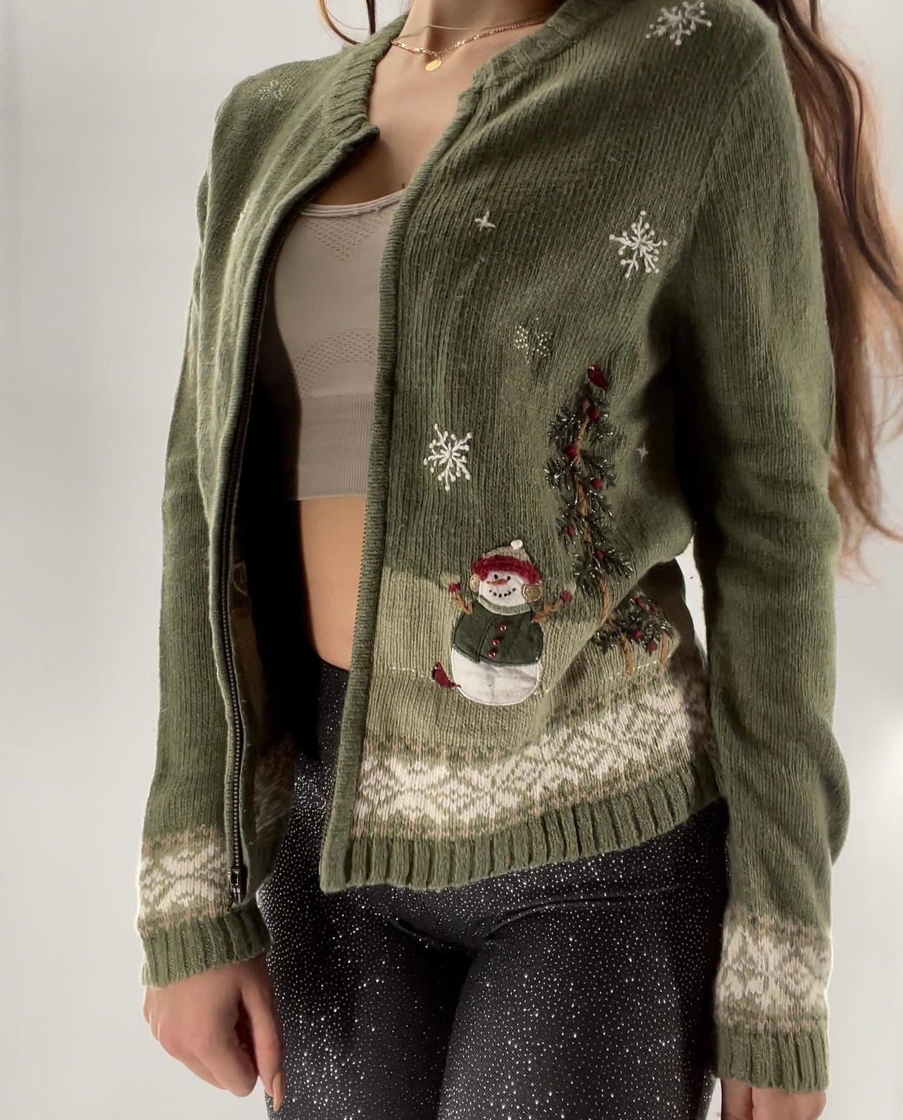 Urban Outfitters Sage Green Christmas/Holiday Sweater (S)