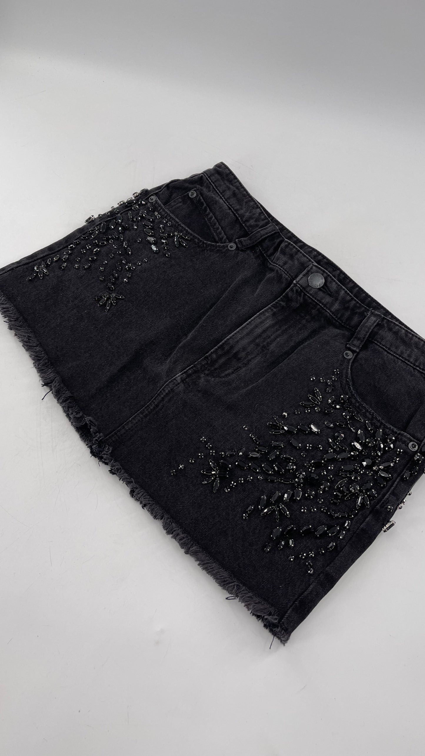 Free People Crystal Beaded Mini Skirt Size 6