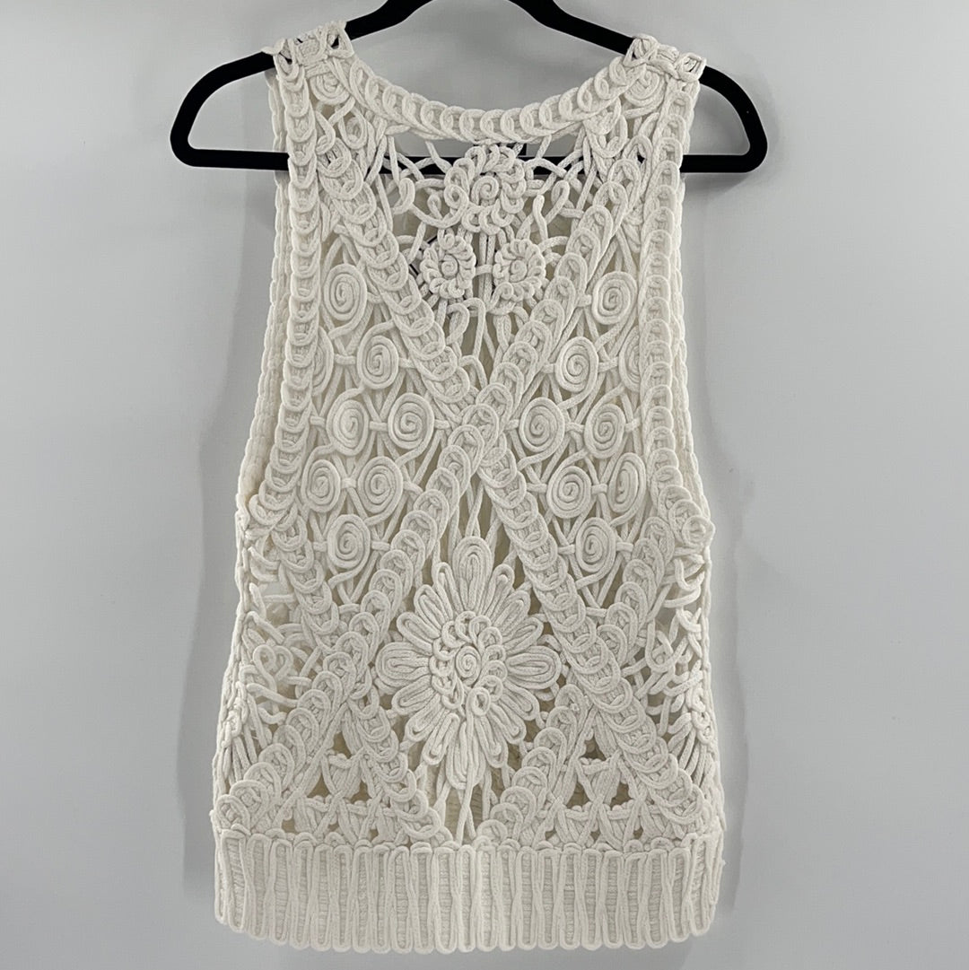 Rebecca Elliot White Knit Tank (S/M)