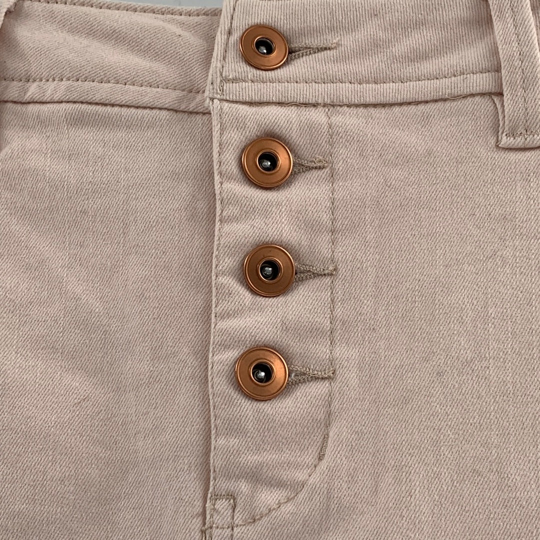 Holding Horses by Anthropologie - Pink Button Up Vented Skirt (Size 4P)