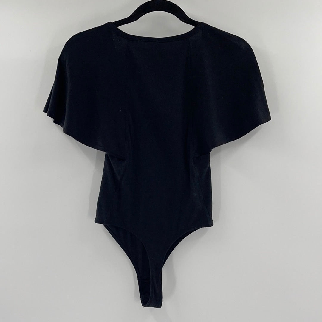 Intimately Free People Black Batwing Sleeve Bodysuit (S)