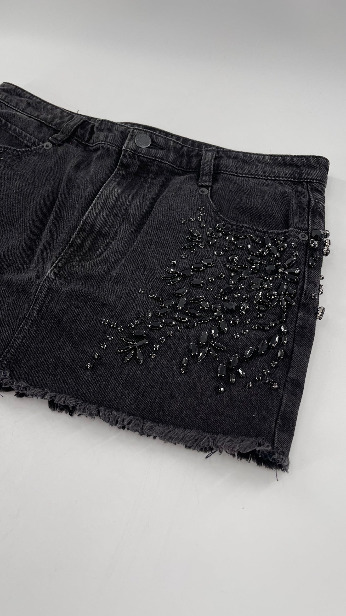 Free People Crystal Beaded Mini Skirt Size 6