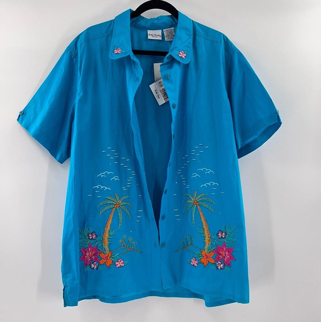 Vintage Embroidered Button Up (XXL)