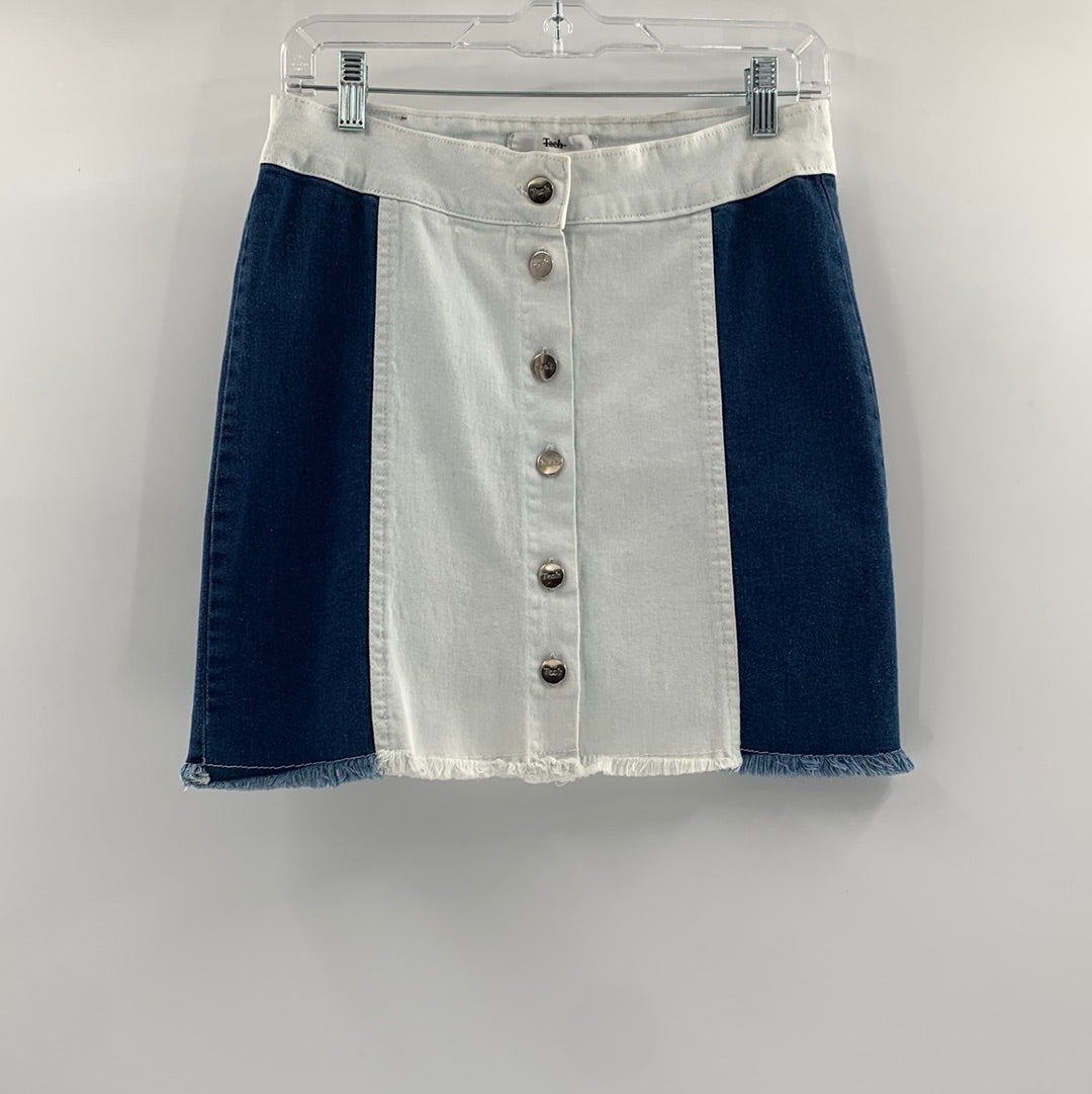 Tach Free People Duo Tone Denim Mini Skirt (Sz L)