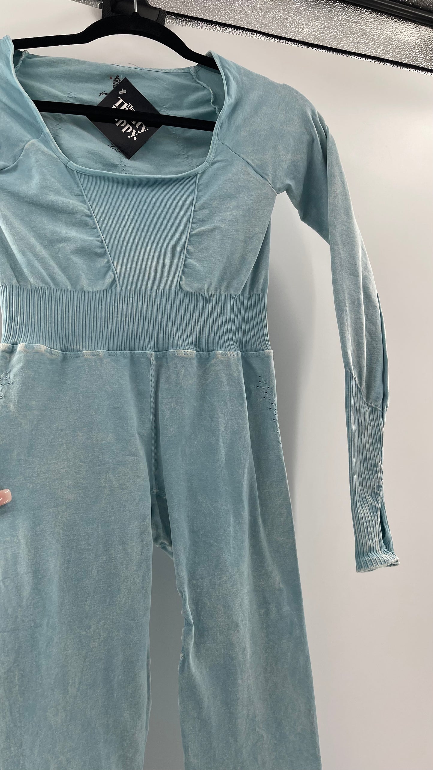 Free People Movement Baby Blue Elastic Good Karma Jumpsuit (M/L)