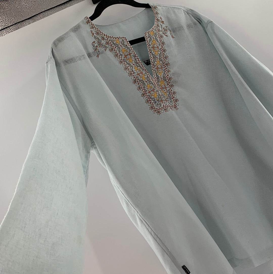 Powder Blue Linen Tunic (M)