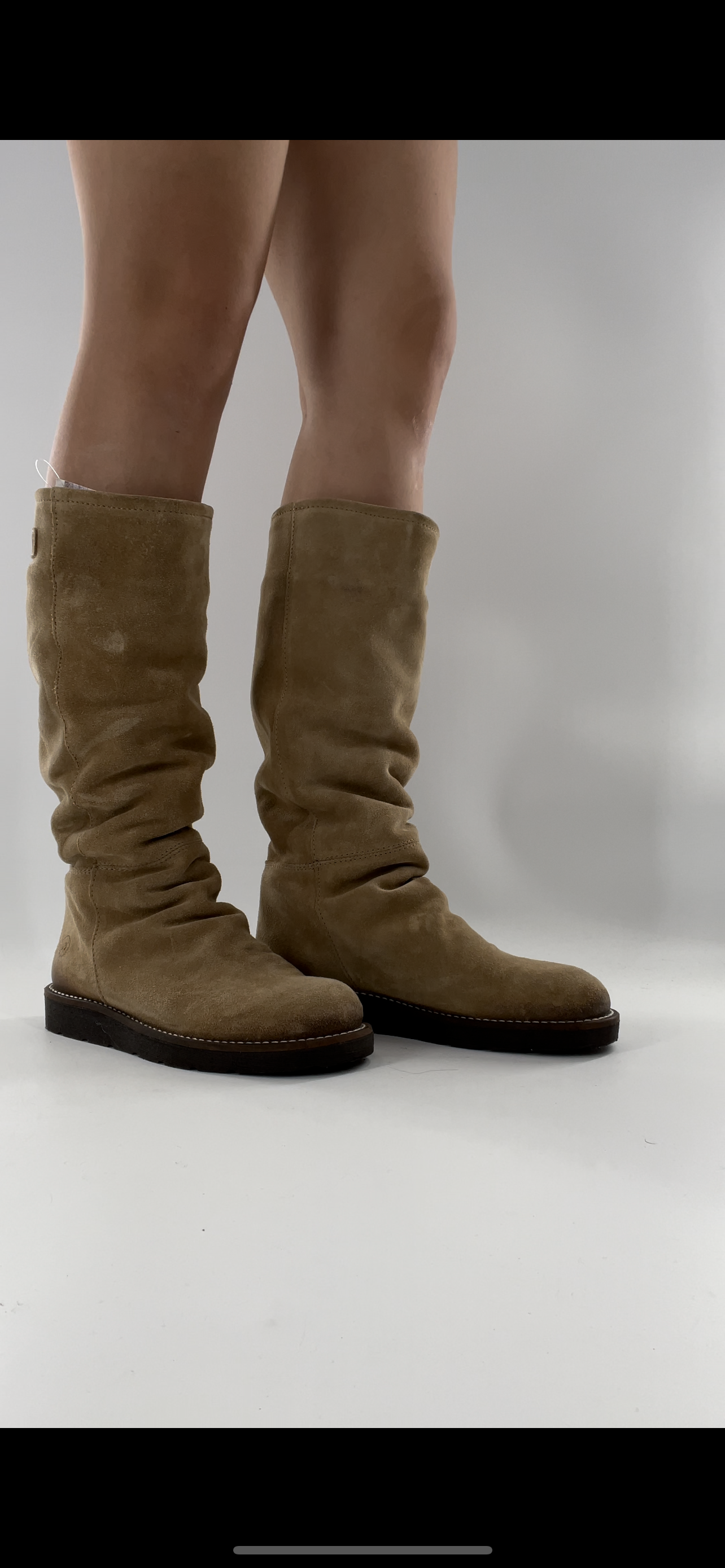 BRONX SO TODAY - Suede Shearling Inside Light Beige Knee High Boots - Size 39