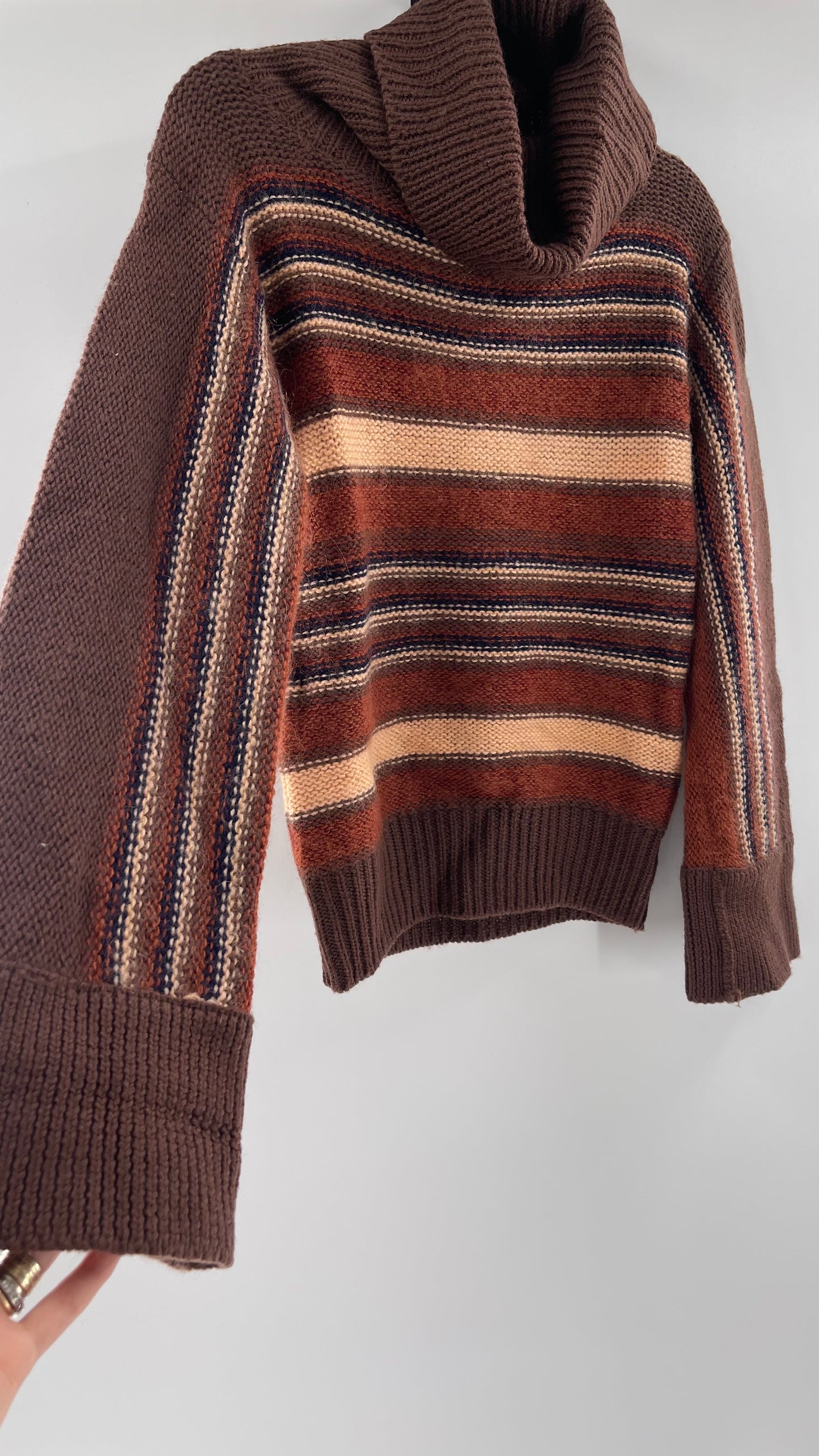 GALMILA Anthropologie Brown Striped Sweater (Medium)