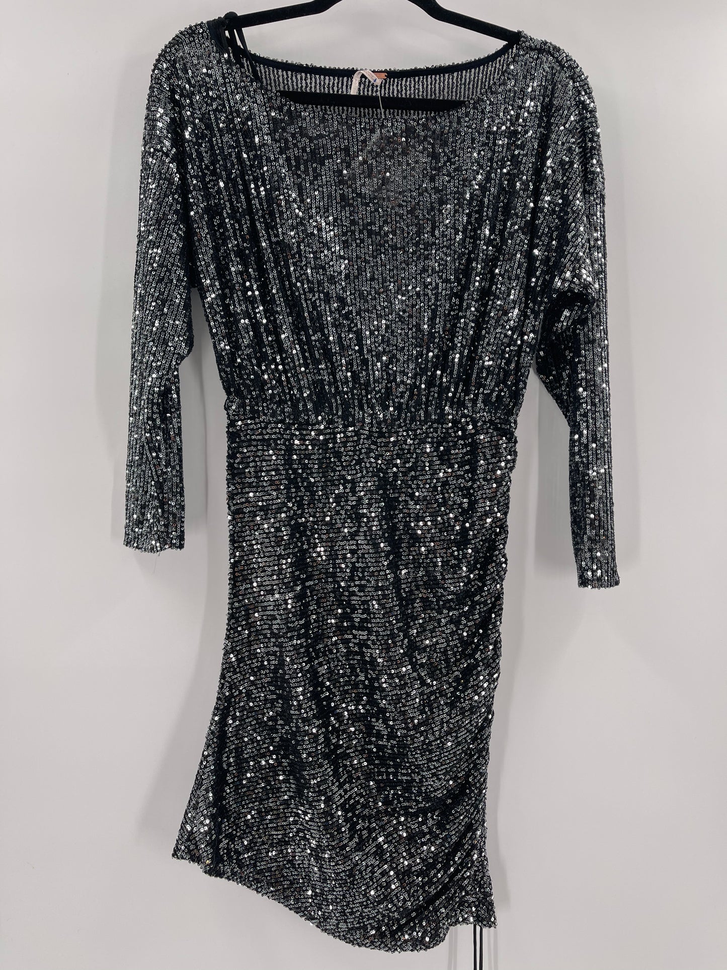 Free People Black/Silver Sequin Dress (XS)