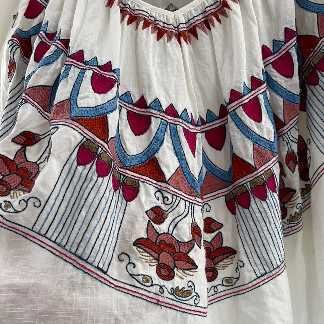 Free People Cotton Embroidered Short Sleeve (S)