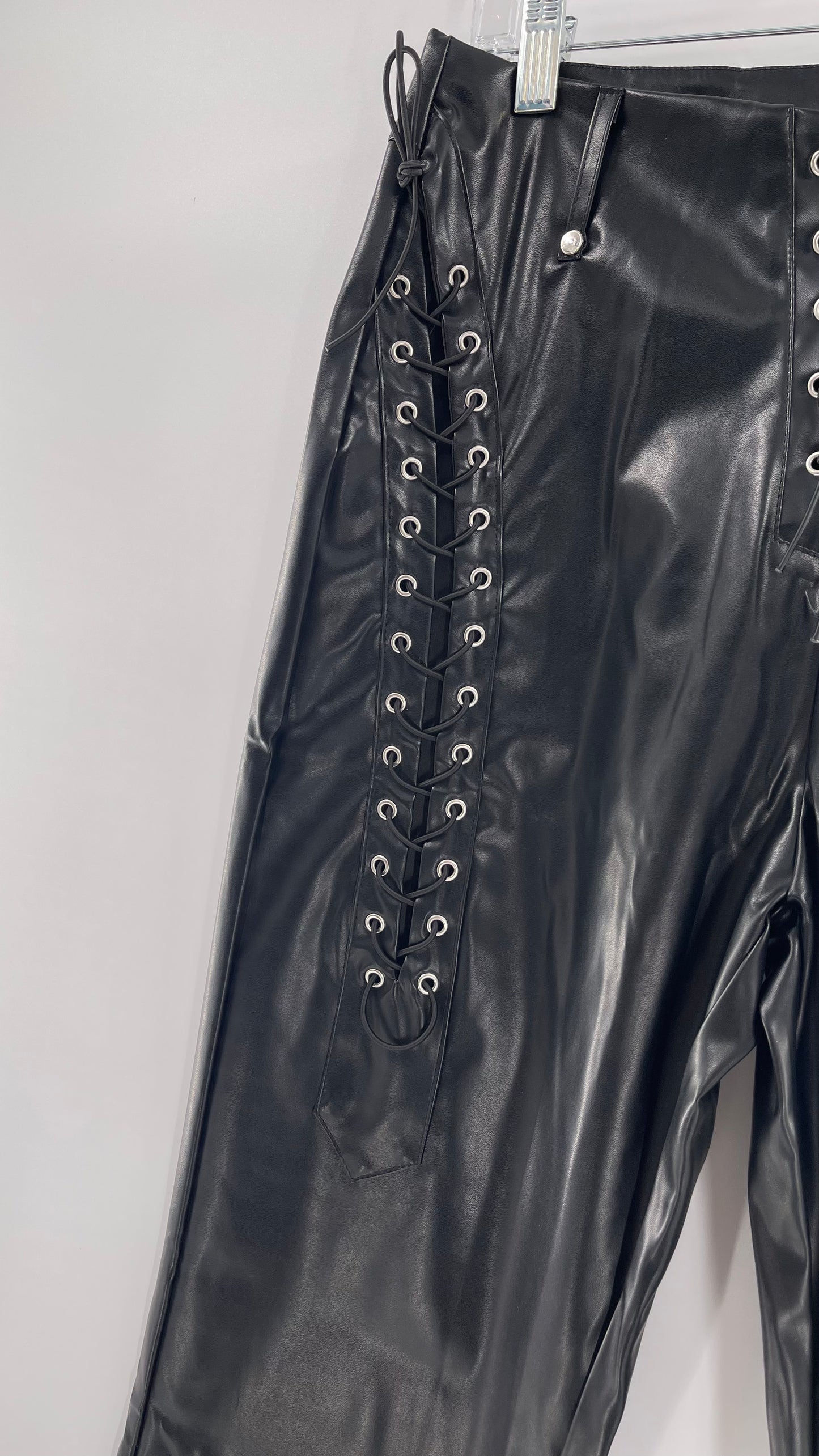 XXXiticat Faux Leather Straight Legs with Lace Up Details (XL)