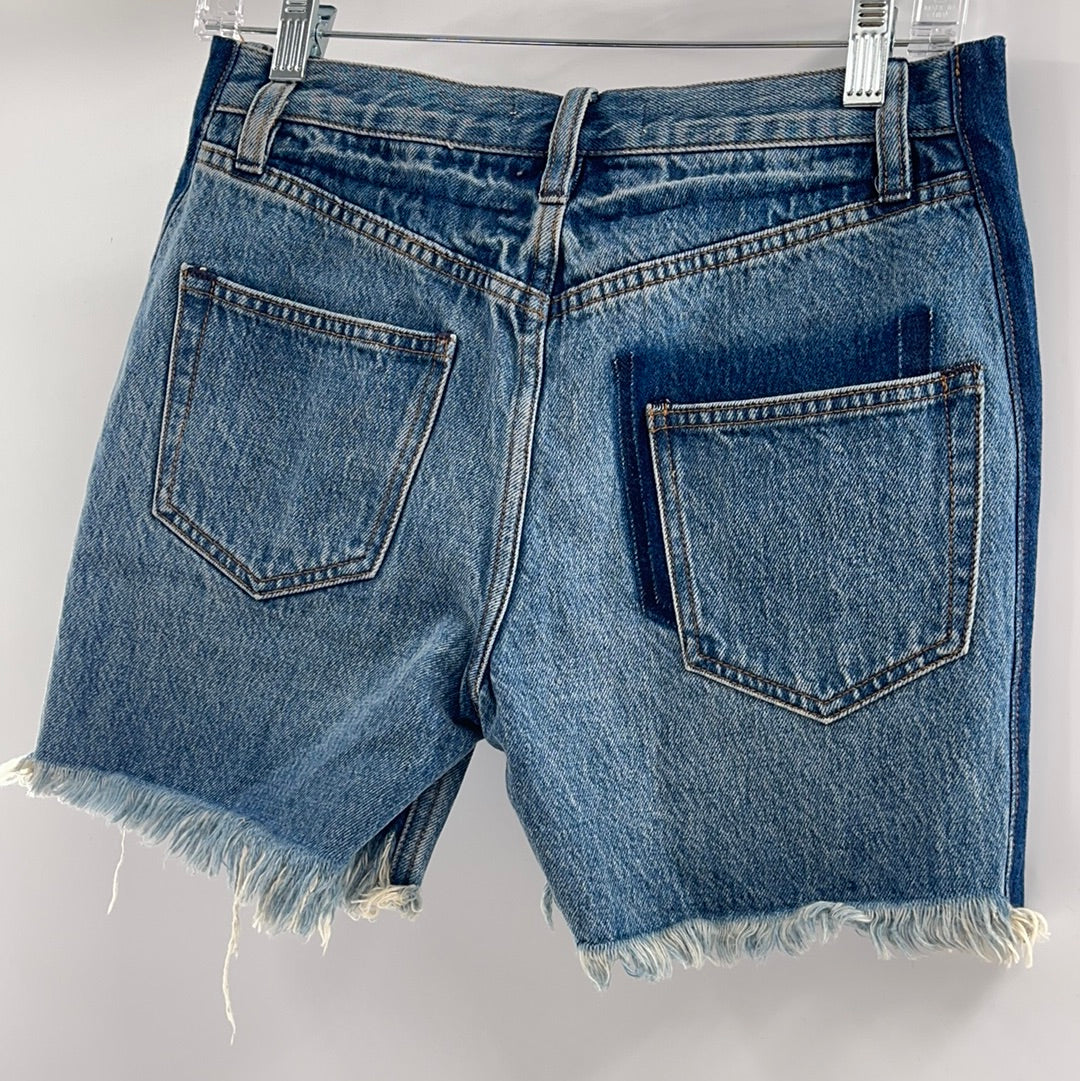 Free People - Raw Hem Button Up Jean Shorts (Size 24)