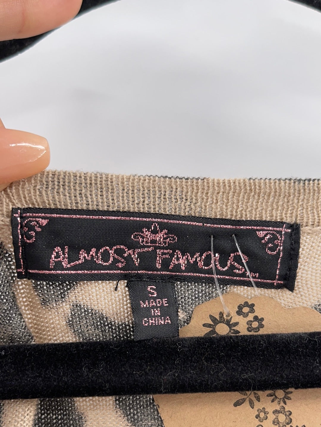 Almost Famous Cheetah Print Cardigan Buttons Front ( Size Small)
