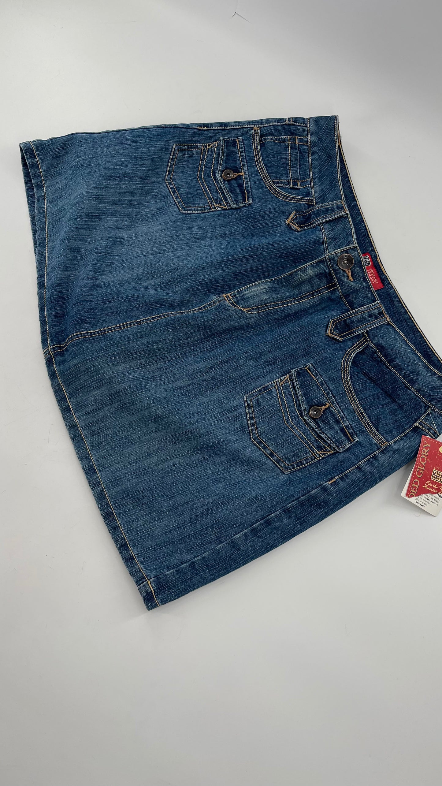 Deadstock Vintage Faded Glory Denim Mini Skirt (14)