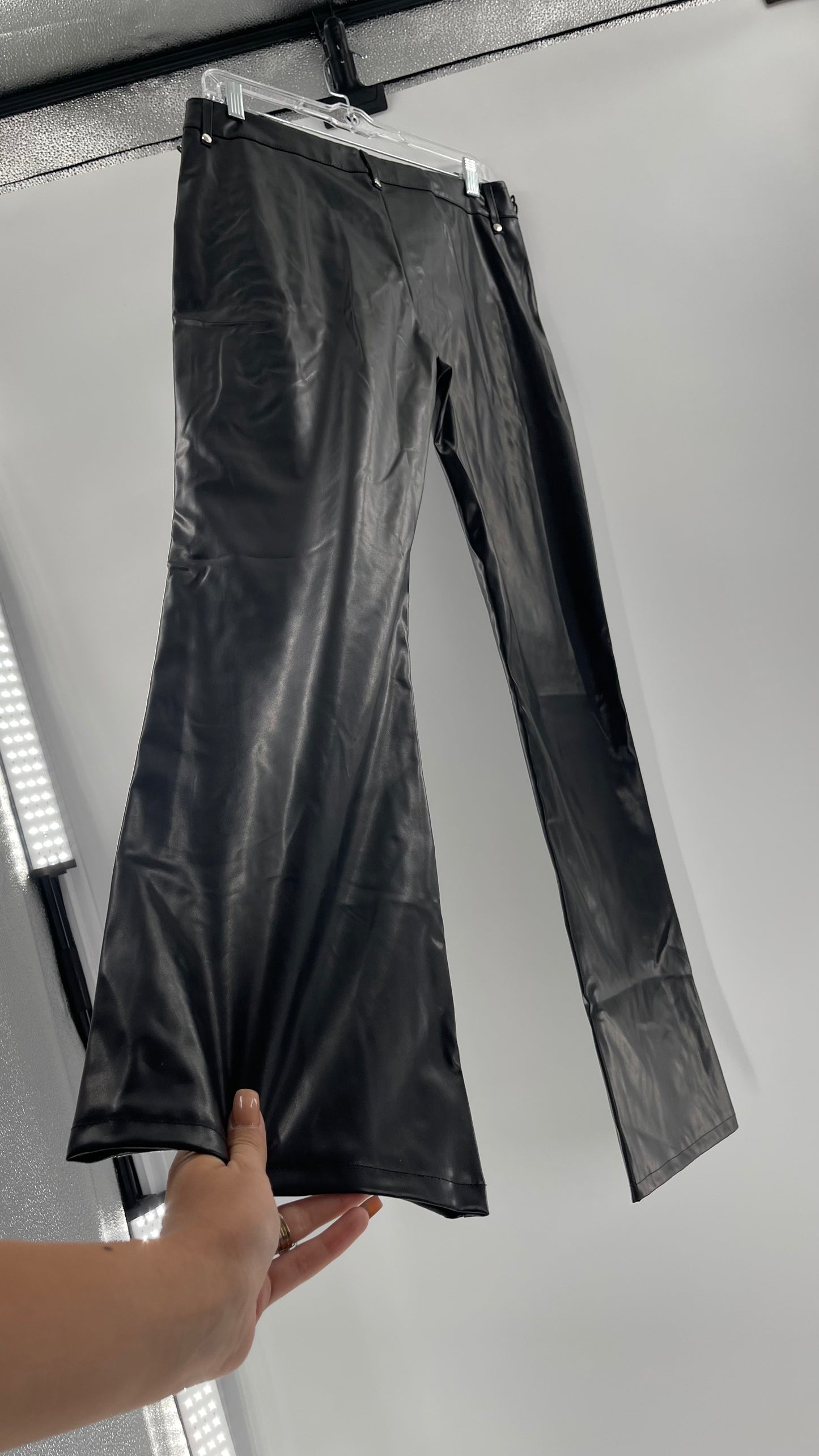 XXXiticat Faux Leather Straight Legs with Lace Up Details (XL)