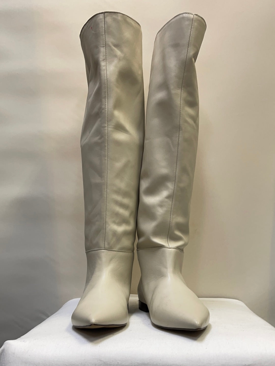 Free People Pointed White Mid-Calf Boot
