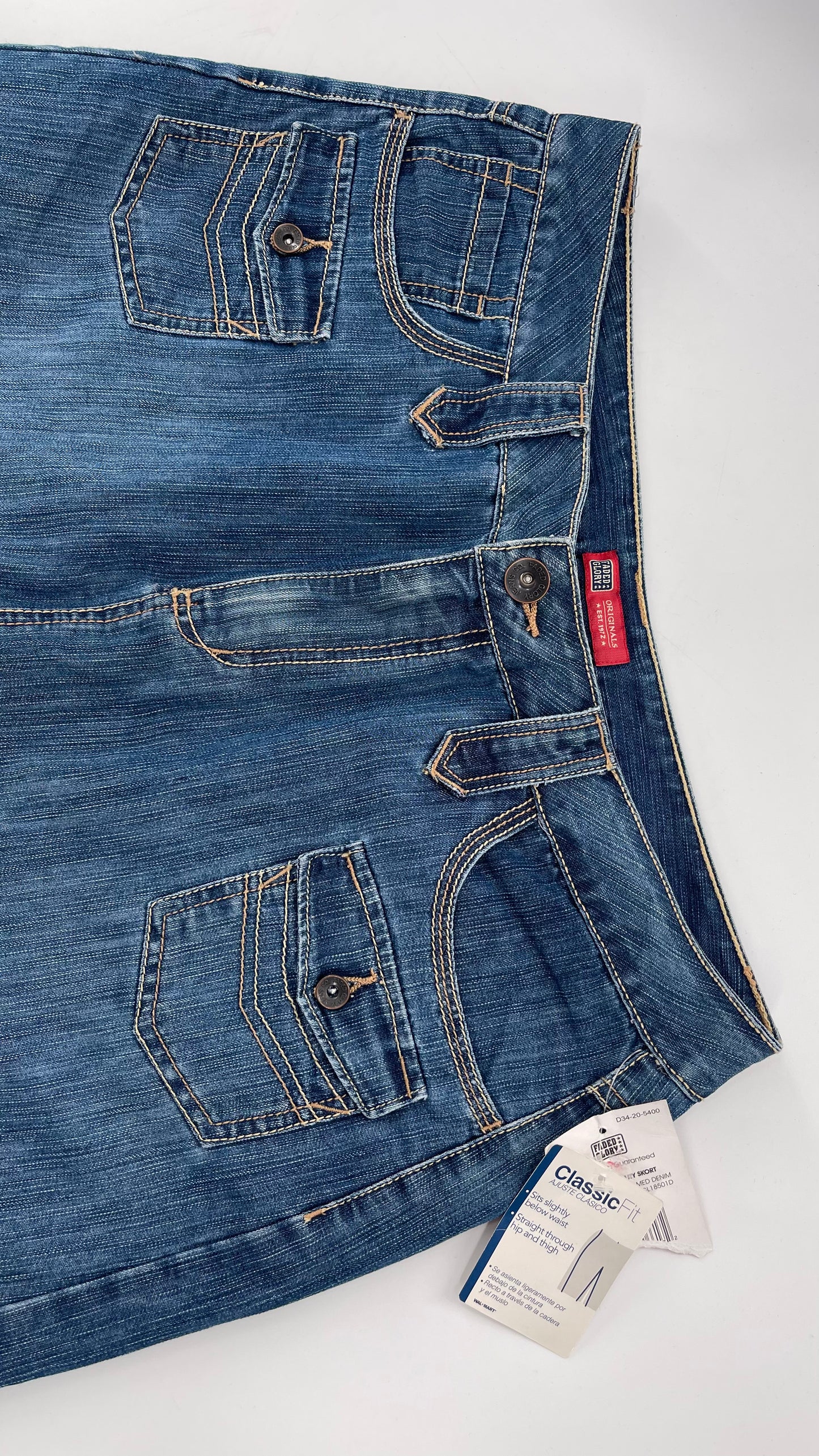 Deadstock Vintage Faded Glory Denim Mini Skirt (14)