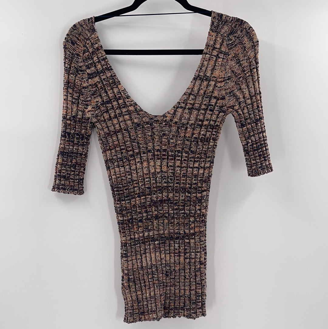 Free People Ribbed Knit Top (XS)