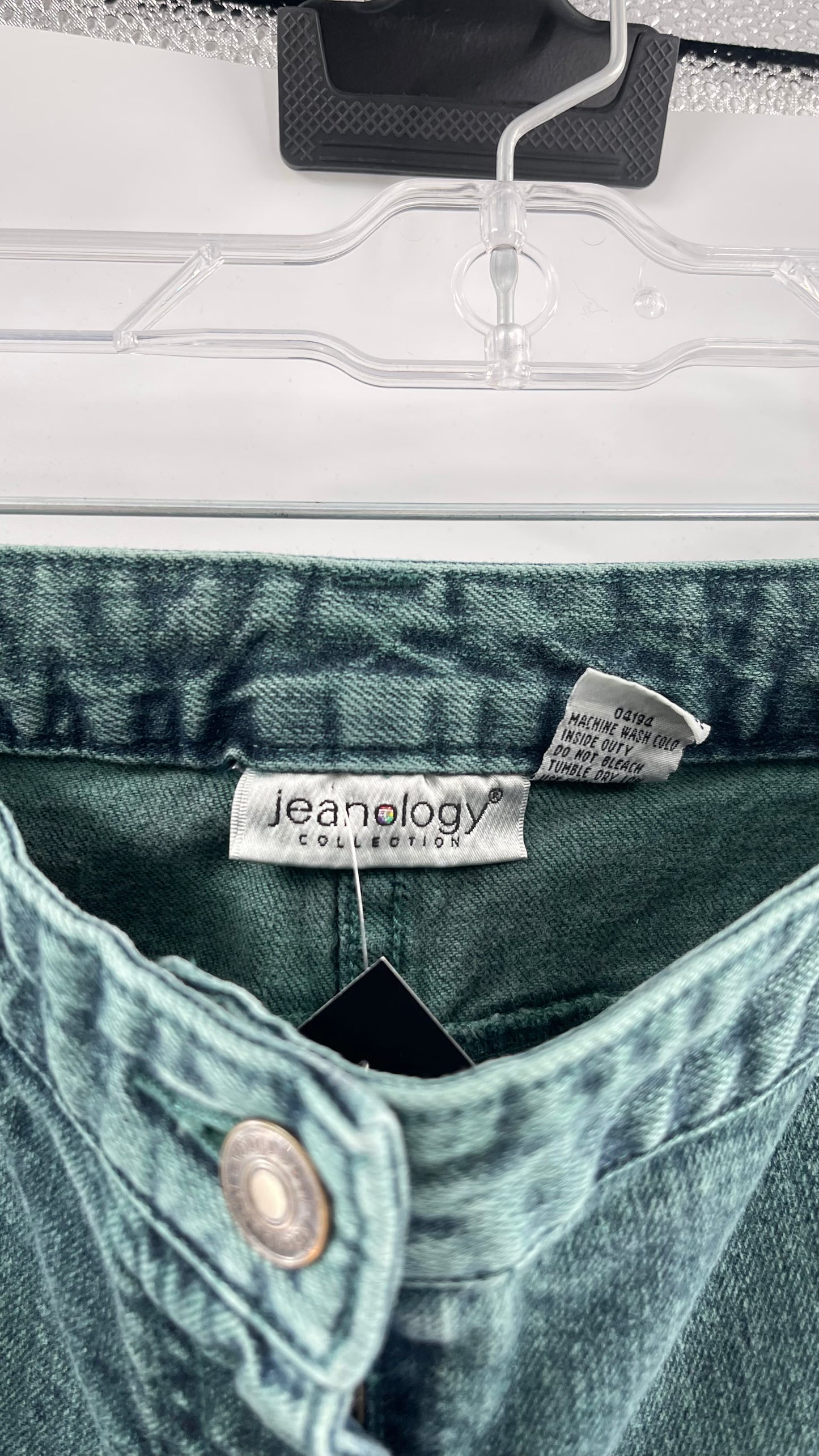 Jeanology Mid Rise Faded Teal Straight Legs (4)