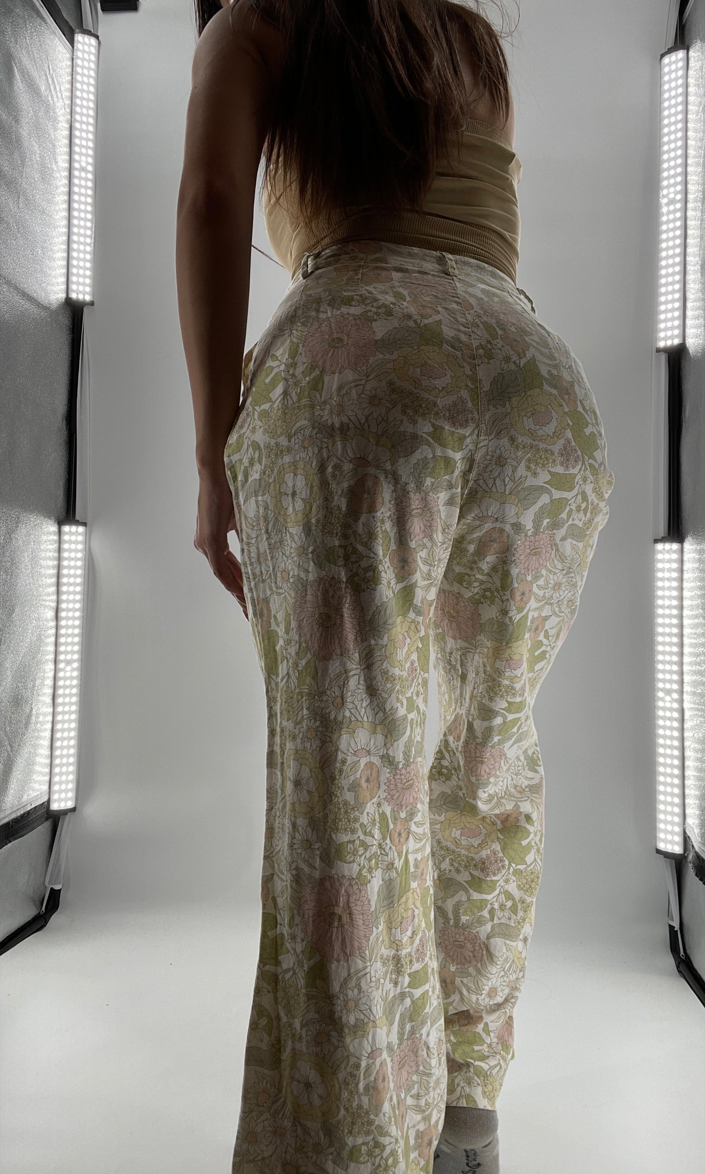 Charlie Holiday Muted Pastels Floral Wide Leg Trouser (6)