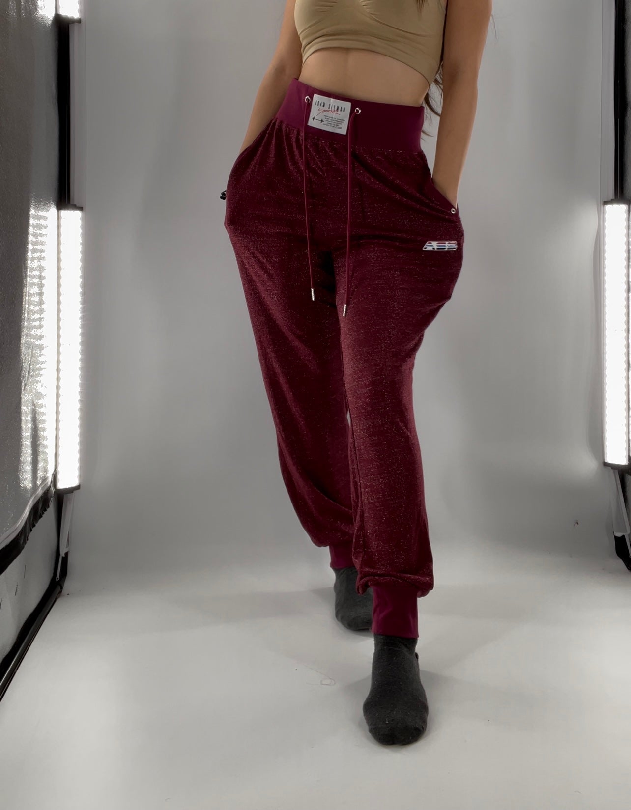 Adam Selman Sport Cranberry Toned Joggers (Medium)