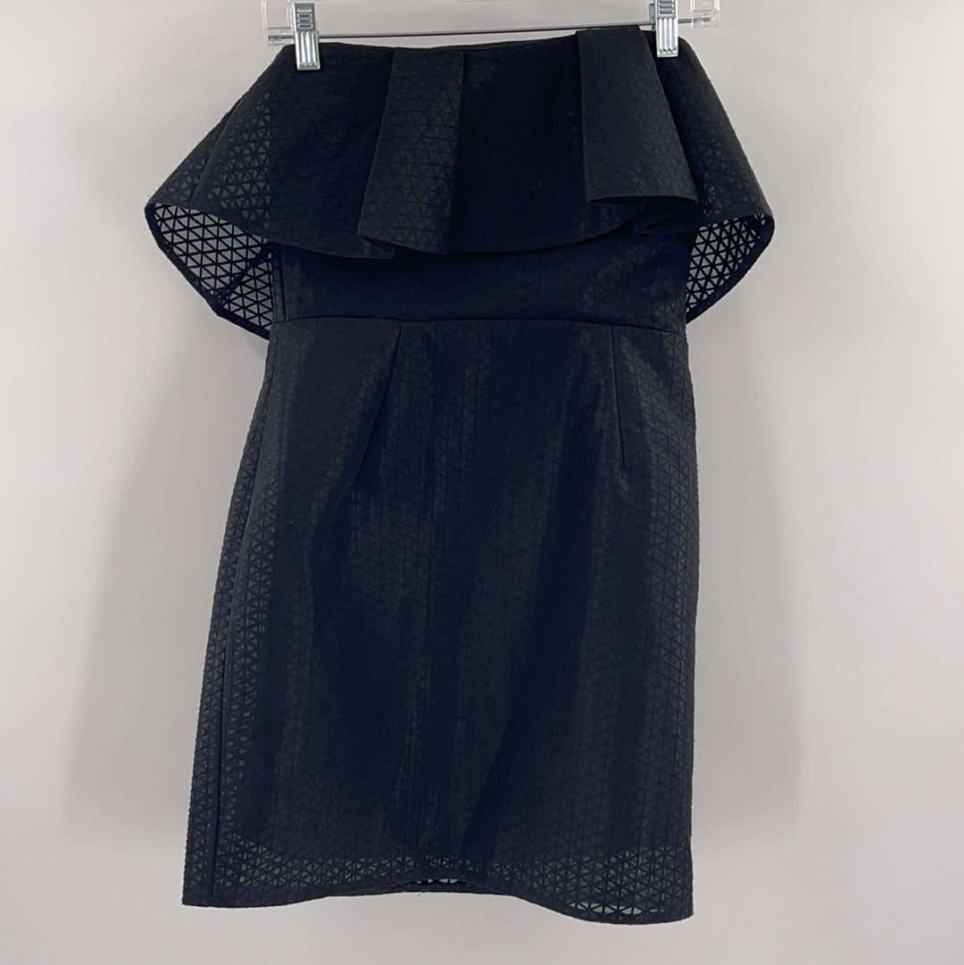 OML Black Strapless With Ruffled Neck Line (Size S)