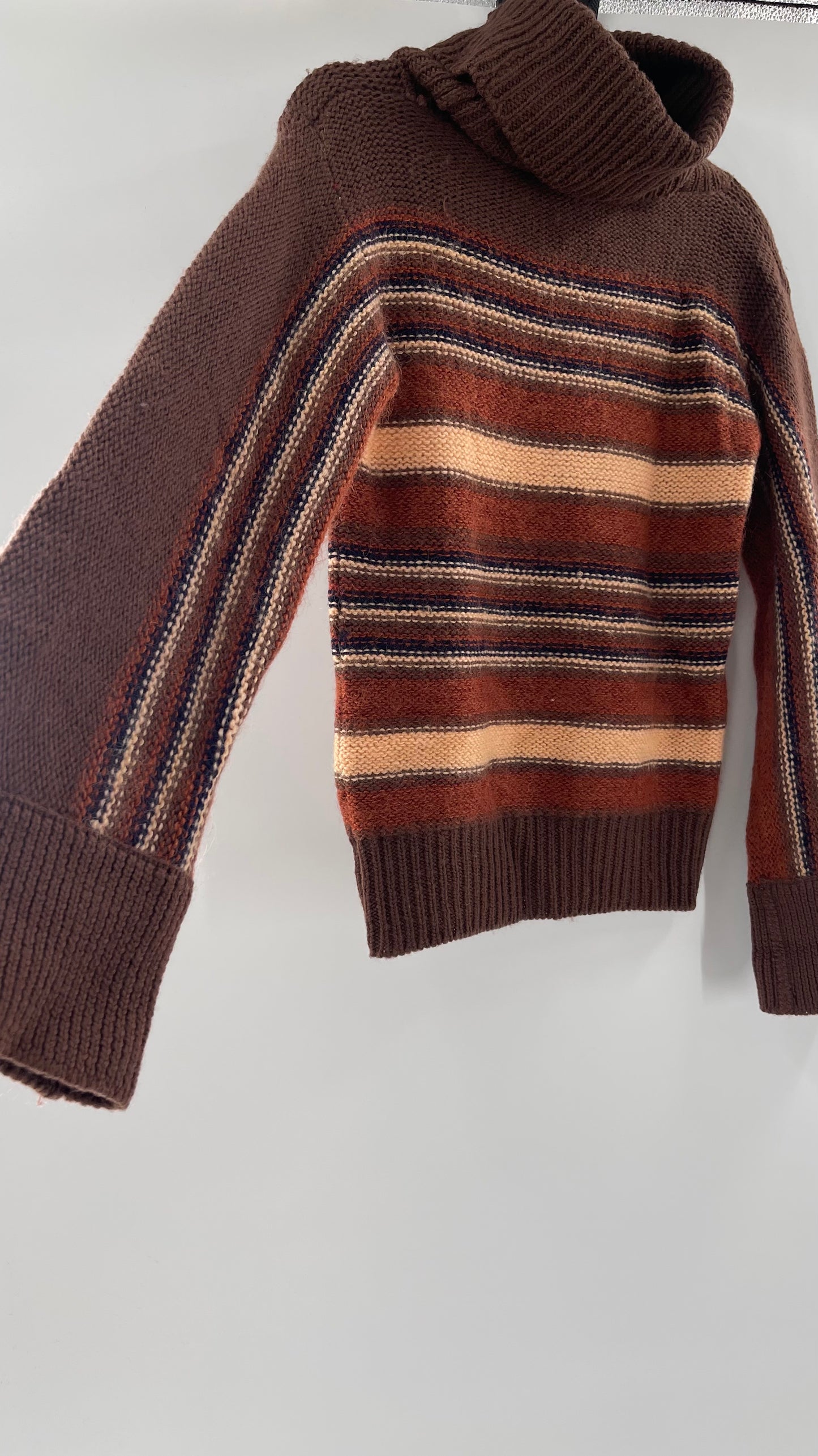 GALMILA Anthropologie Brown Striped Sweater (Medium)