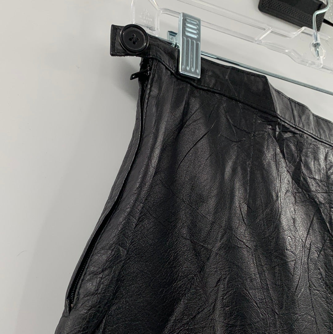 Urban Outfitters Black Leather Mini Skirt (Sz5/6)