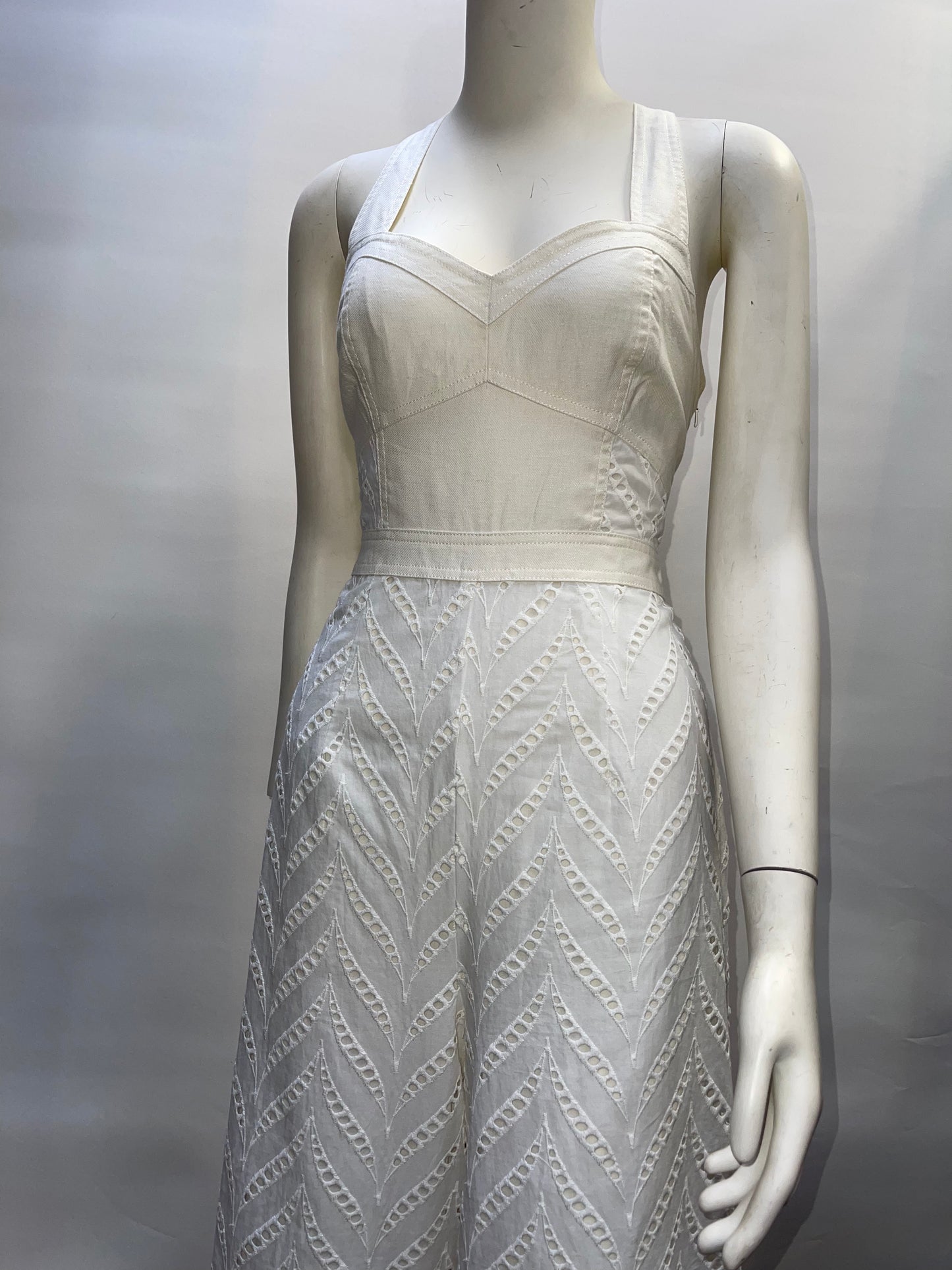 Anthropologie- Ettitwa - Off White Strapless Eyelet Jumpsuit- ( Size 4)