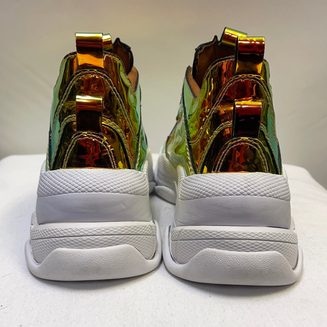 Jeffrey Campbell X Free People Gold Reflective Iridescent Concert Festival Sneakers (6.5)