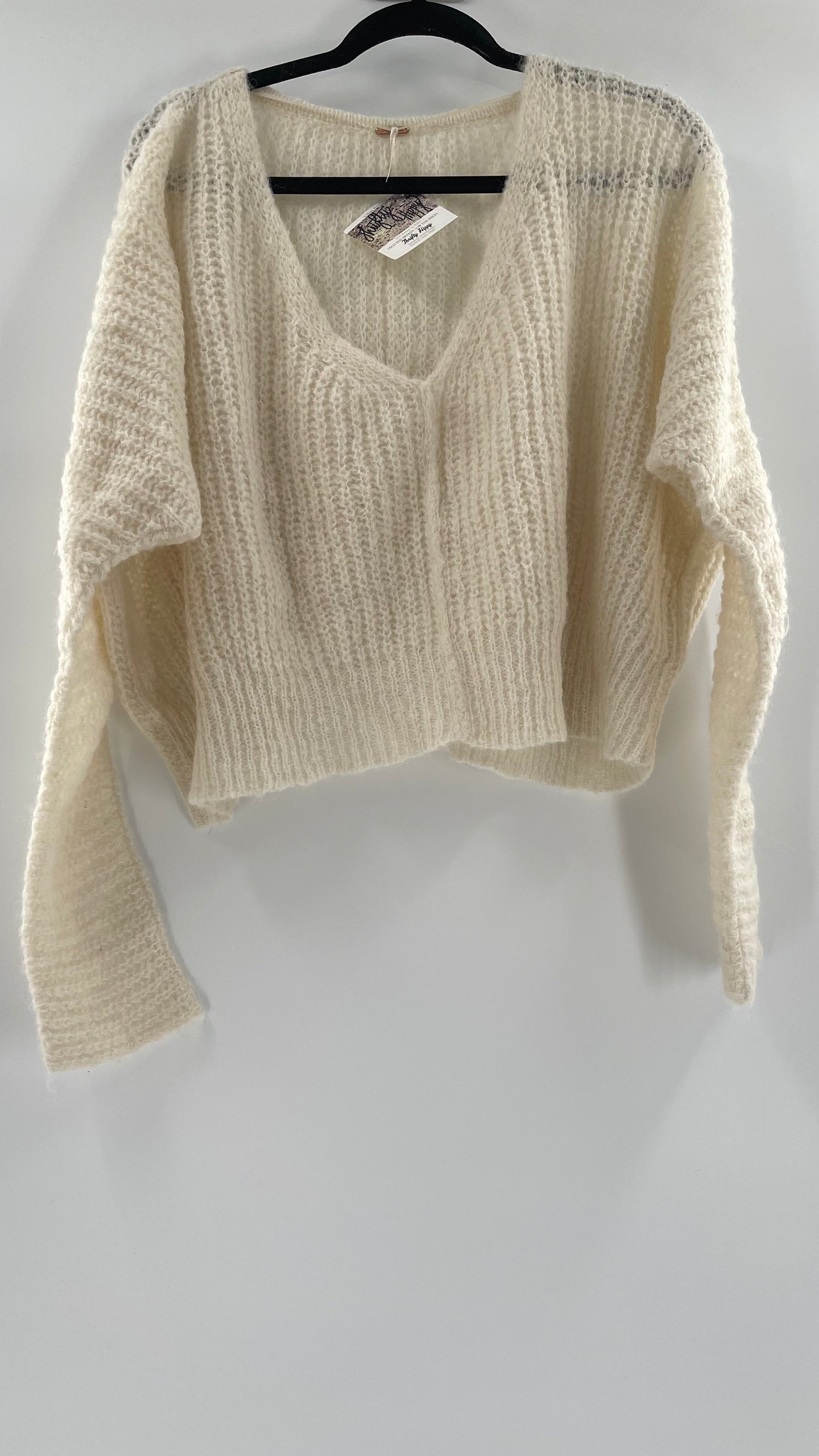 Free People White 89% Alpaca Sweater (XS)