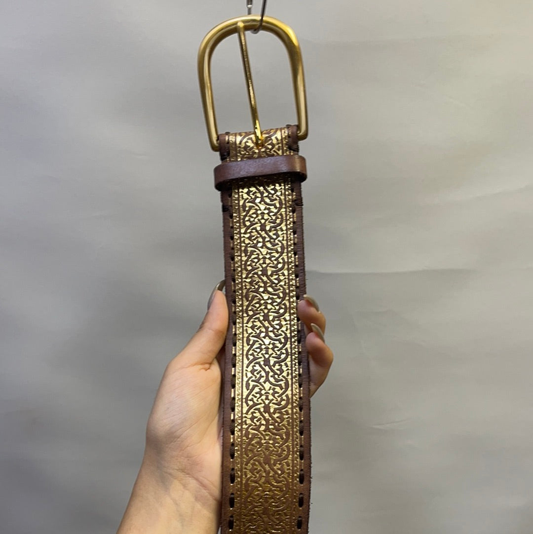 Anthropologie Leather belt with Brass Buckle