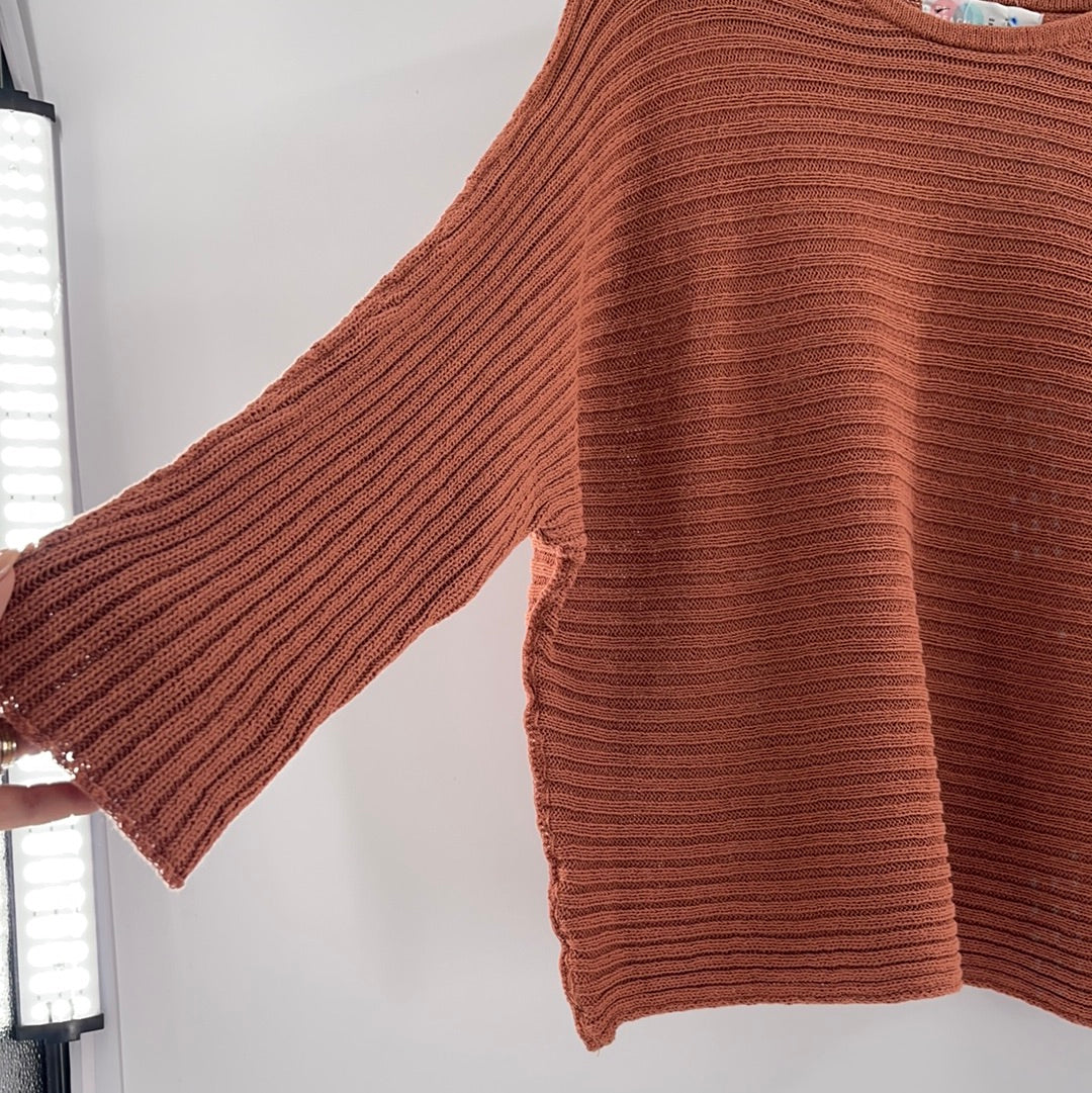 Free People Beach Batwing Terracotta Sweater (Size XS)