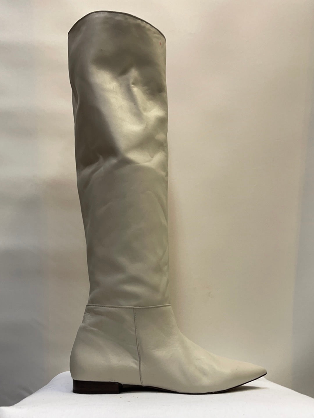 Free People Pointed White Mid-Calf Boot