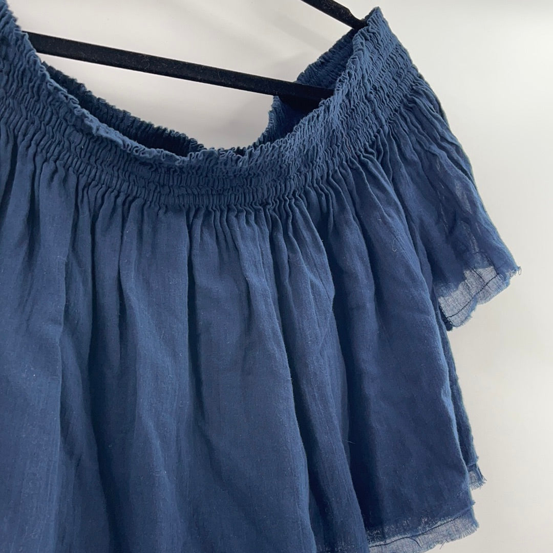 Free People Navy Blue Off the Shoulder (L)