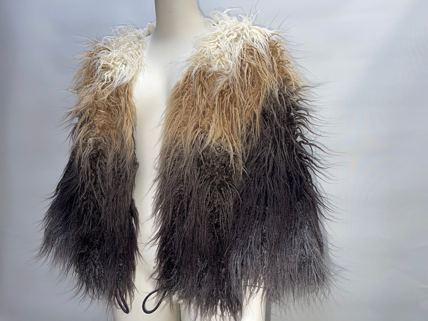 Free People One Terra Faux Fur Shaggy Ombre Coat Brow (Size M)